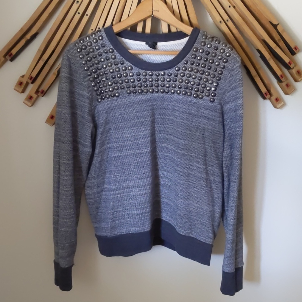 J. Crew blue embellished sweatshirt